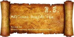 Mácsai Boglárka névjegykártya