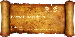 Mácsai Boglárka névjegykártya