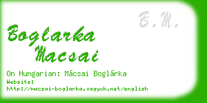 boglarka macsai business card