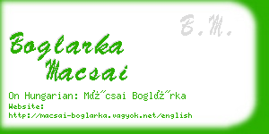 boglarka macsai business card